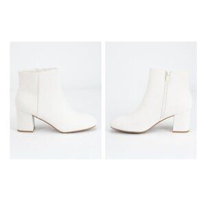 White Heel Booties Sz 9